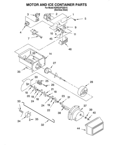 Motor and ice container