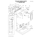 Whirlpool LGR7648KQ0 top and console/lit/optional diagram