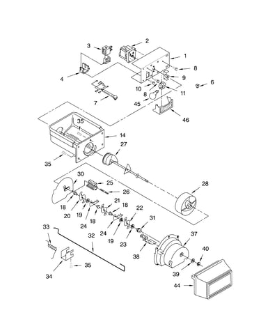 Motor and ice container