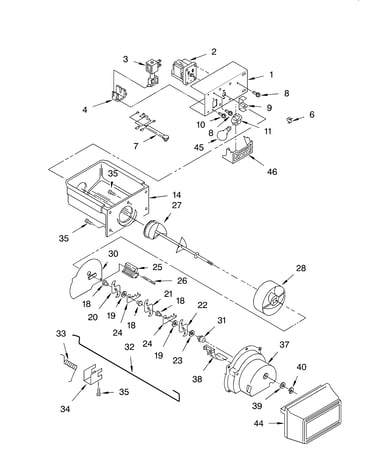 Motor and ice container