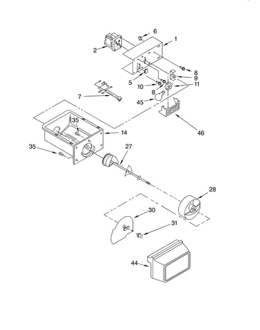 Motor and ice container