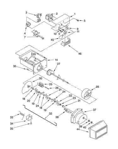Motor and ice container