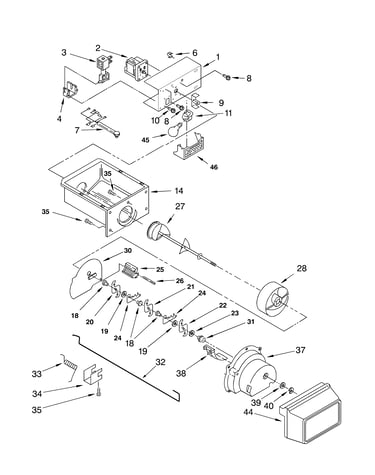 Motor and ice container