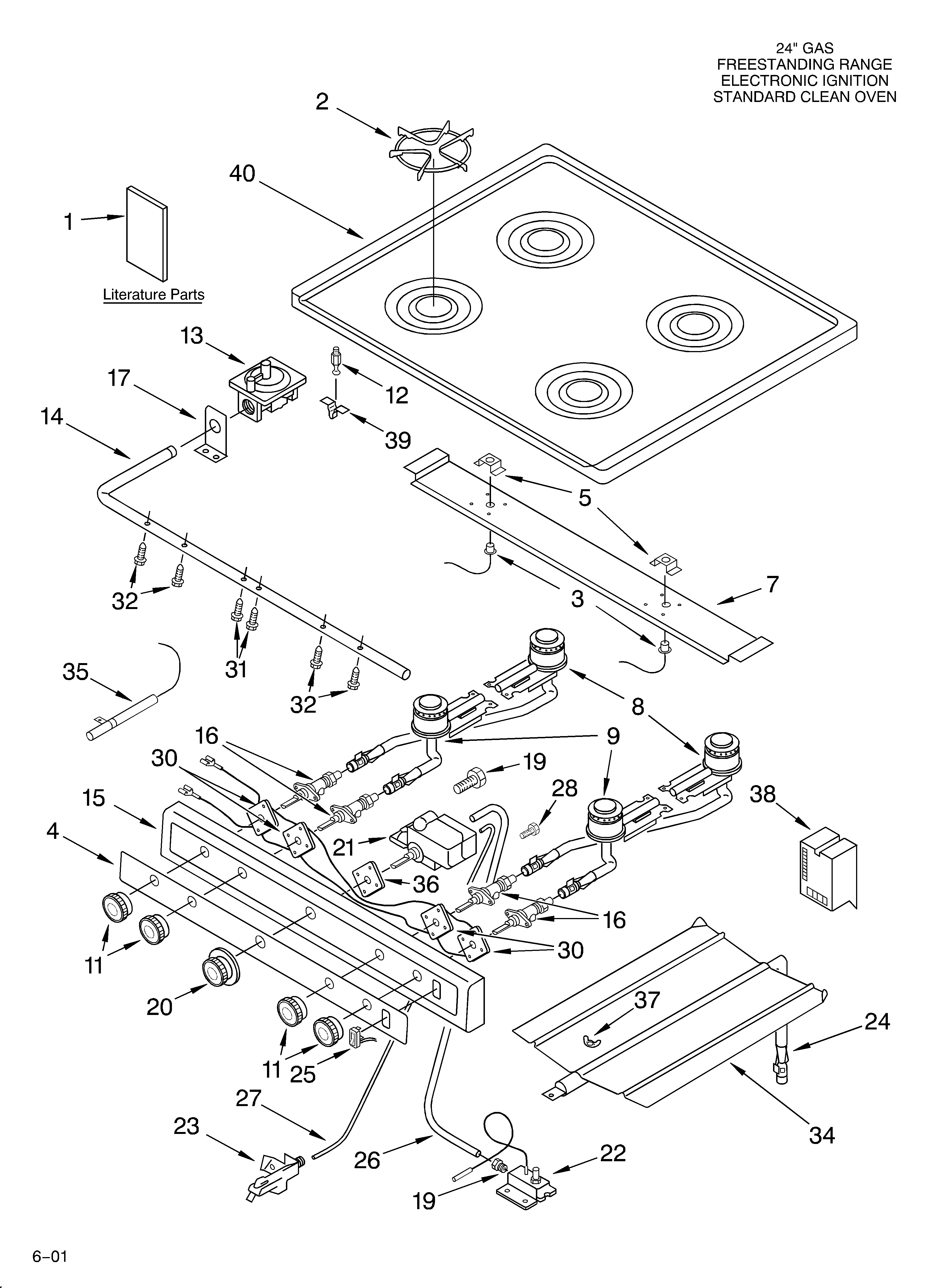 Cooktop and manifold/literature