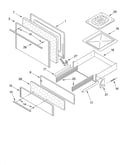 Oven door and broiler