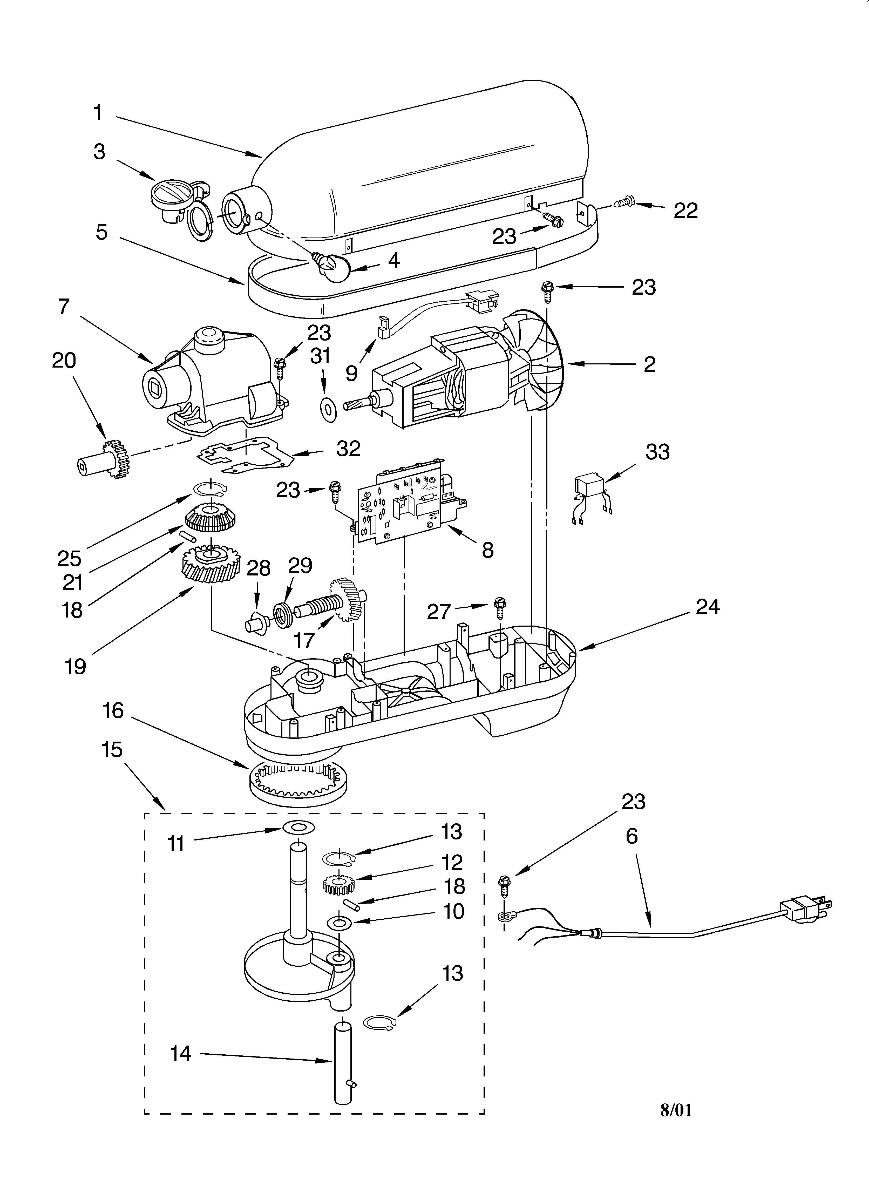 Case, gearing, and planetary unit