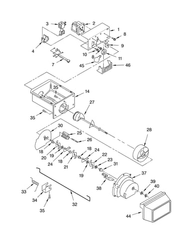 Motor and ice container