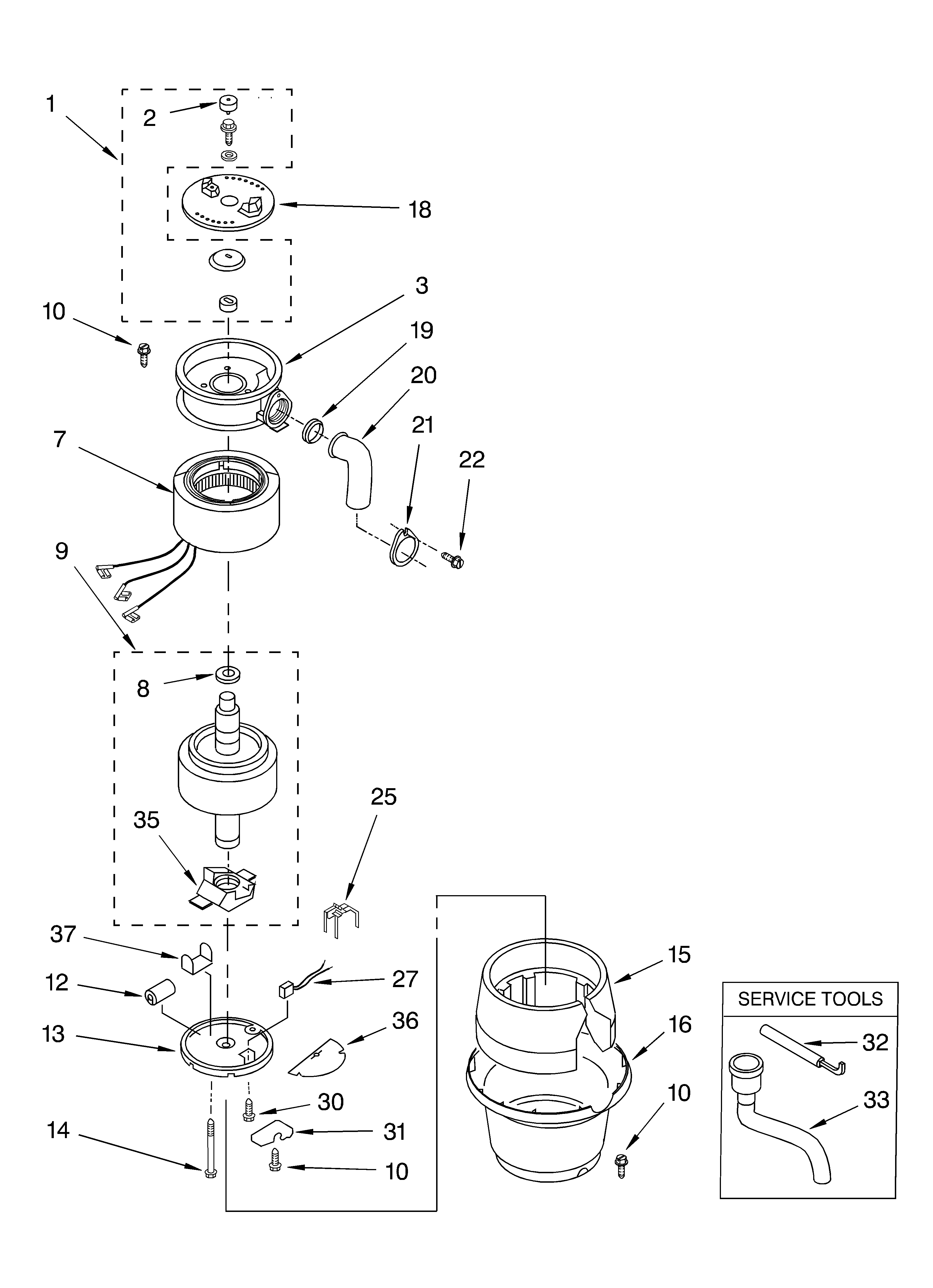 LOWER HOUSING AND MOTOR