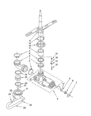 Pump and spray arm