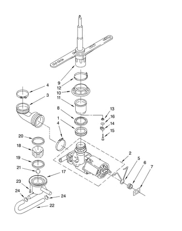 Pump and spray arm