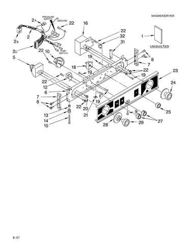 Washer/dryer control panel/literature