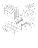 Oven door and broiler