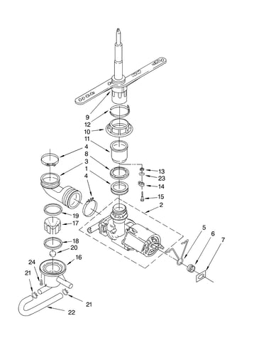 Pump and spray arm