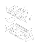 Burner box, gas valves, and switches