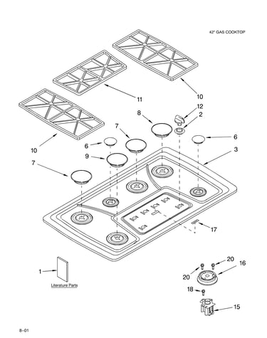 Cooktop, burner, and grate/literature