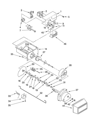 Motor and ice container