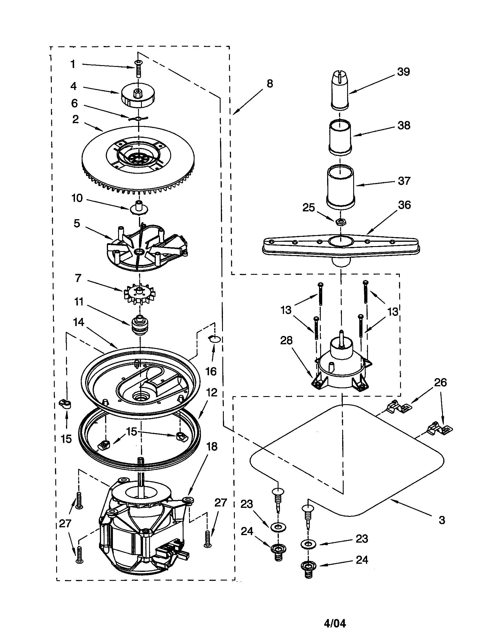 Pump and sprayarm