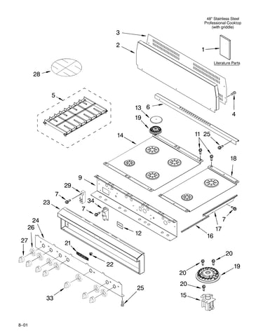 Cooktop, burner, and grate/literature
