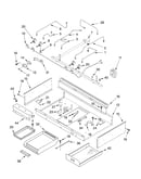 Burner box, gas valves, and switches