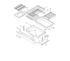 Whirlpool SF389LEKQ0 drawer & broiler diagram