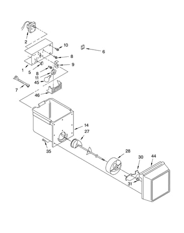 Motor and ice container