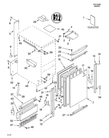 Cabinet liner and door/lit/optional