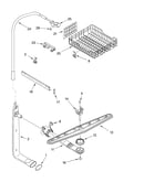 Upper dishrack and water feed
