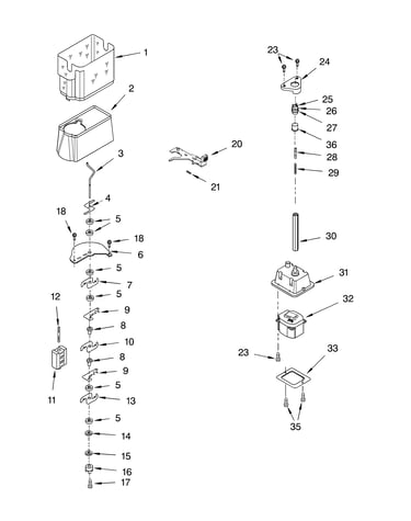 Motor and ice container