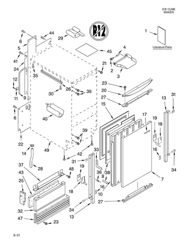Cabinet liner and door/lit/optional