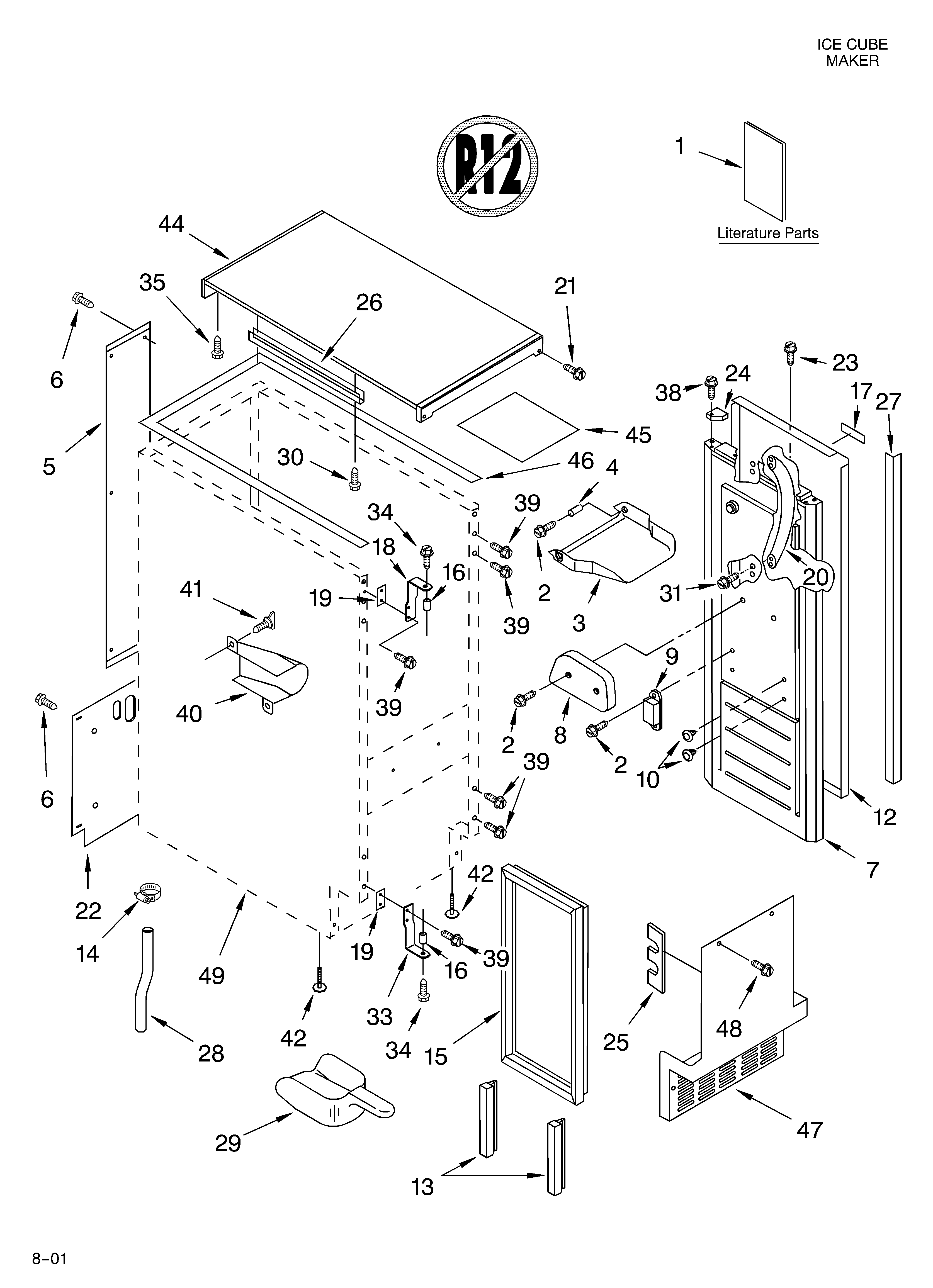 Cabinet liner and door/lit/optional