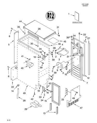 Cabinet liner and door/lit/optional