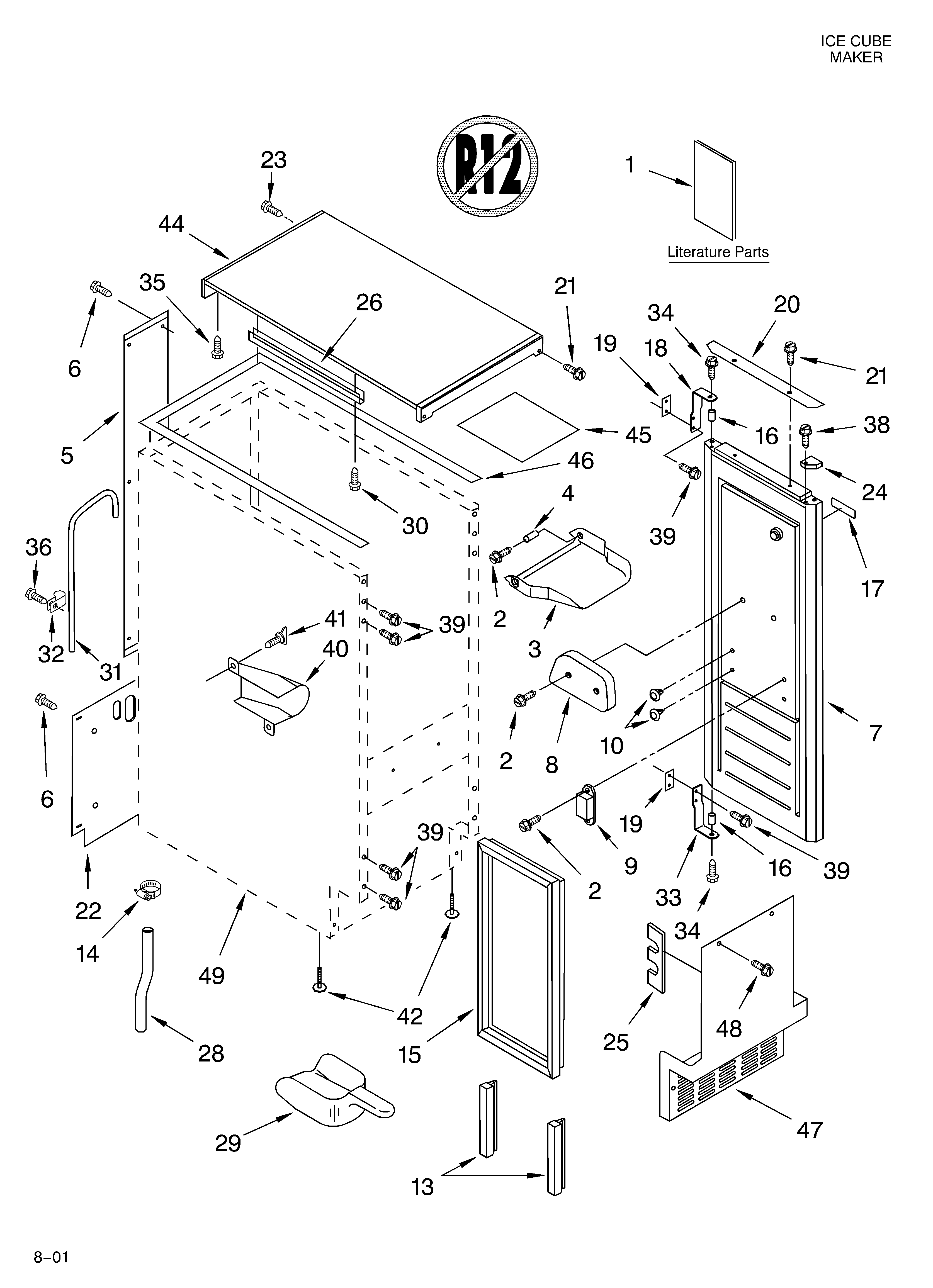 Cabinet liner and door/lit/optional