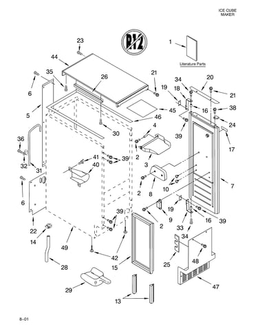 Cabinet liner and door/lit/optional