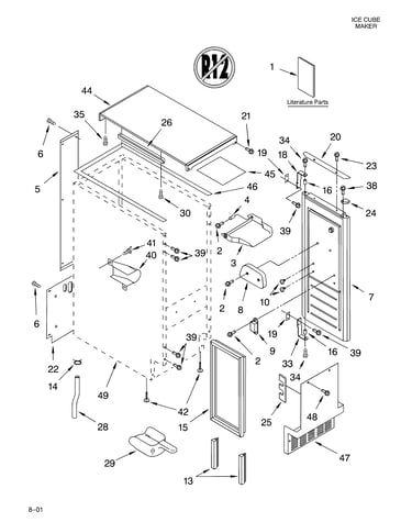 Cabinet liner and door/lit/optional