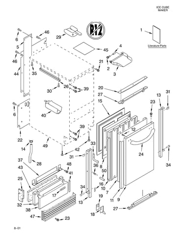 Cabinet liner and door/lit/optional