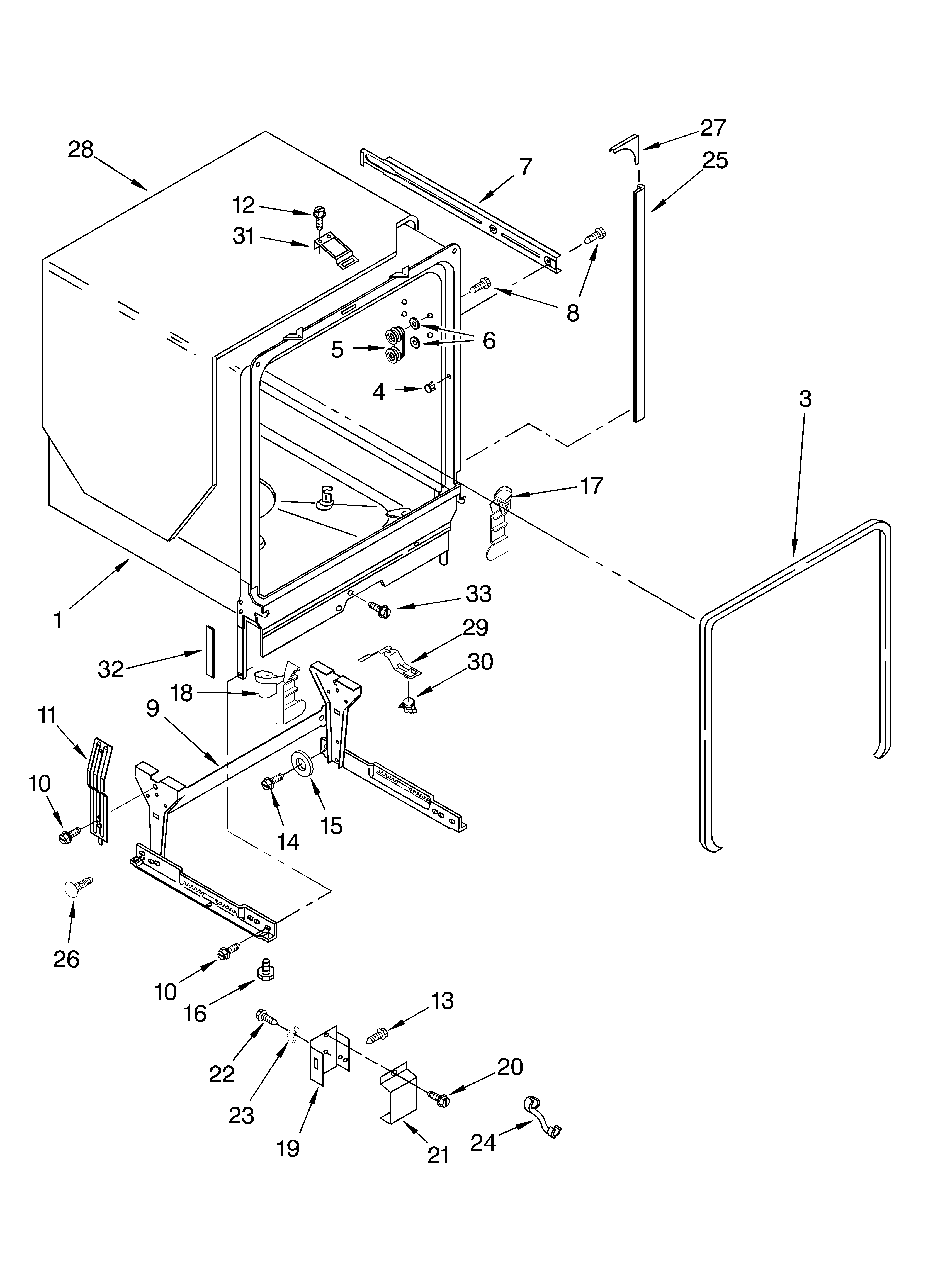 Tub and frame