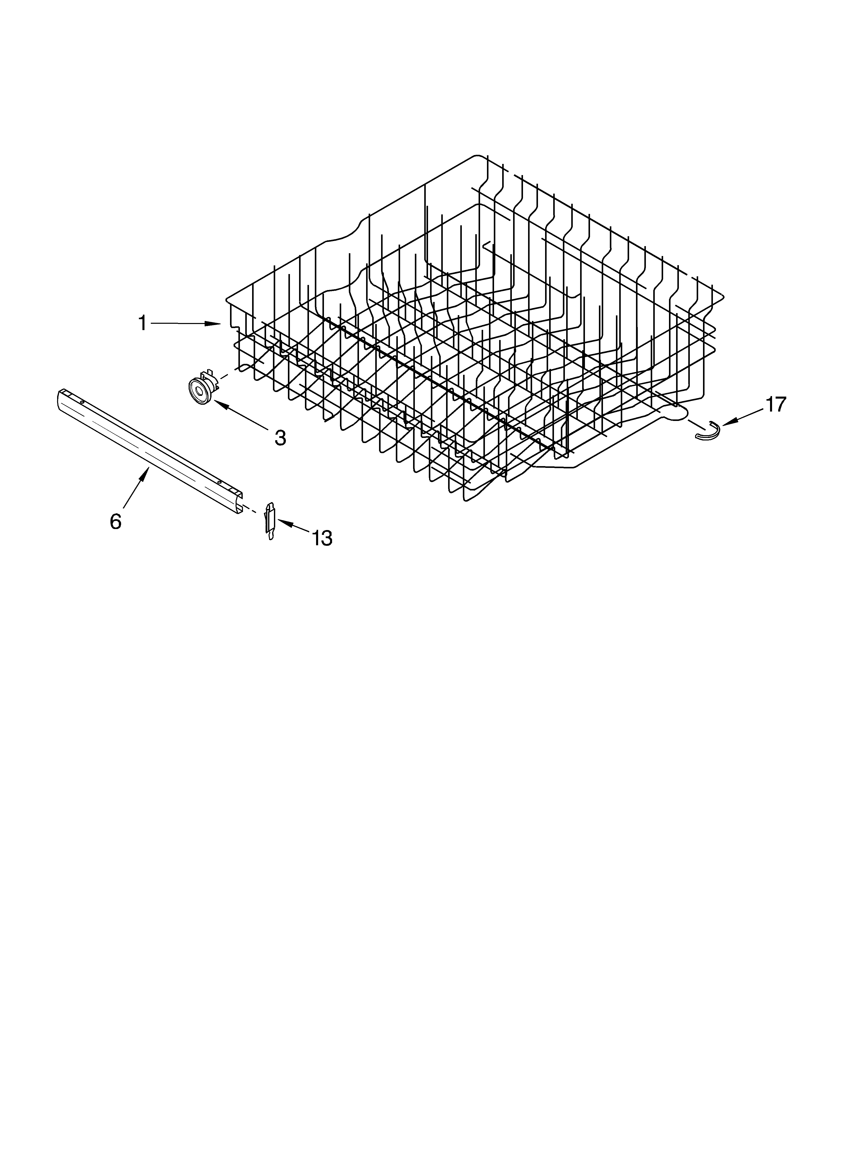 Upper rack and track