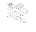 Whirlpool RF389LXKT0 drawer and broiler diagram