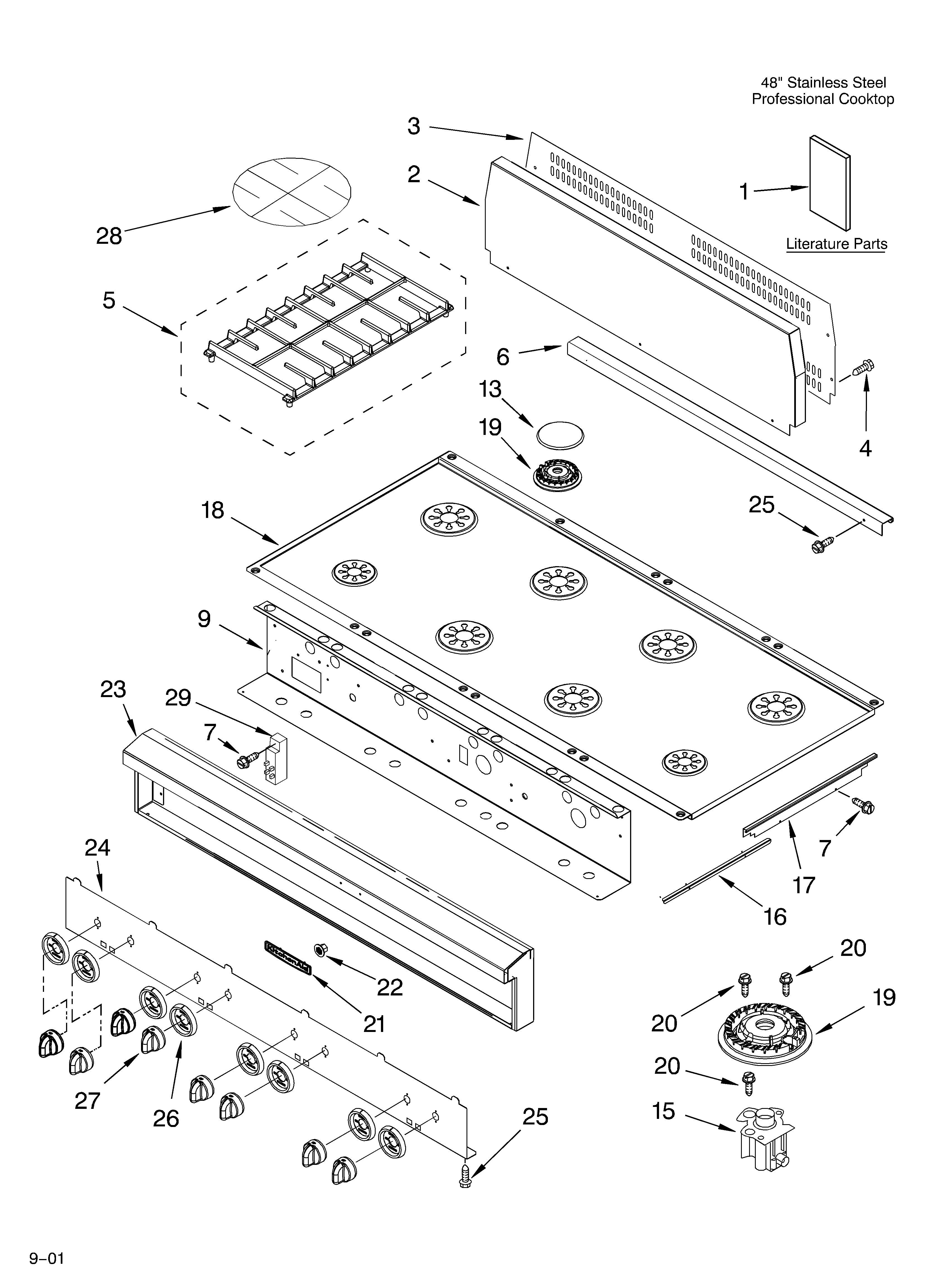 Cooktop, burner, and grate/literature