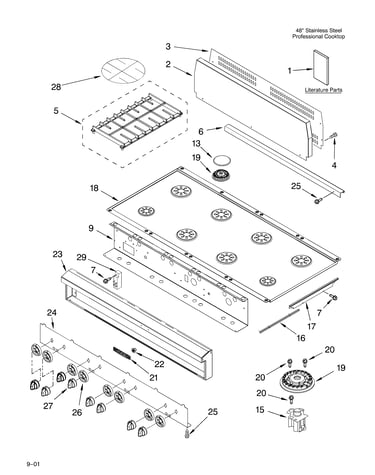 Cooktop, burner, and grate/literature