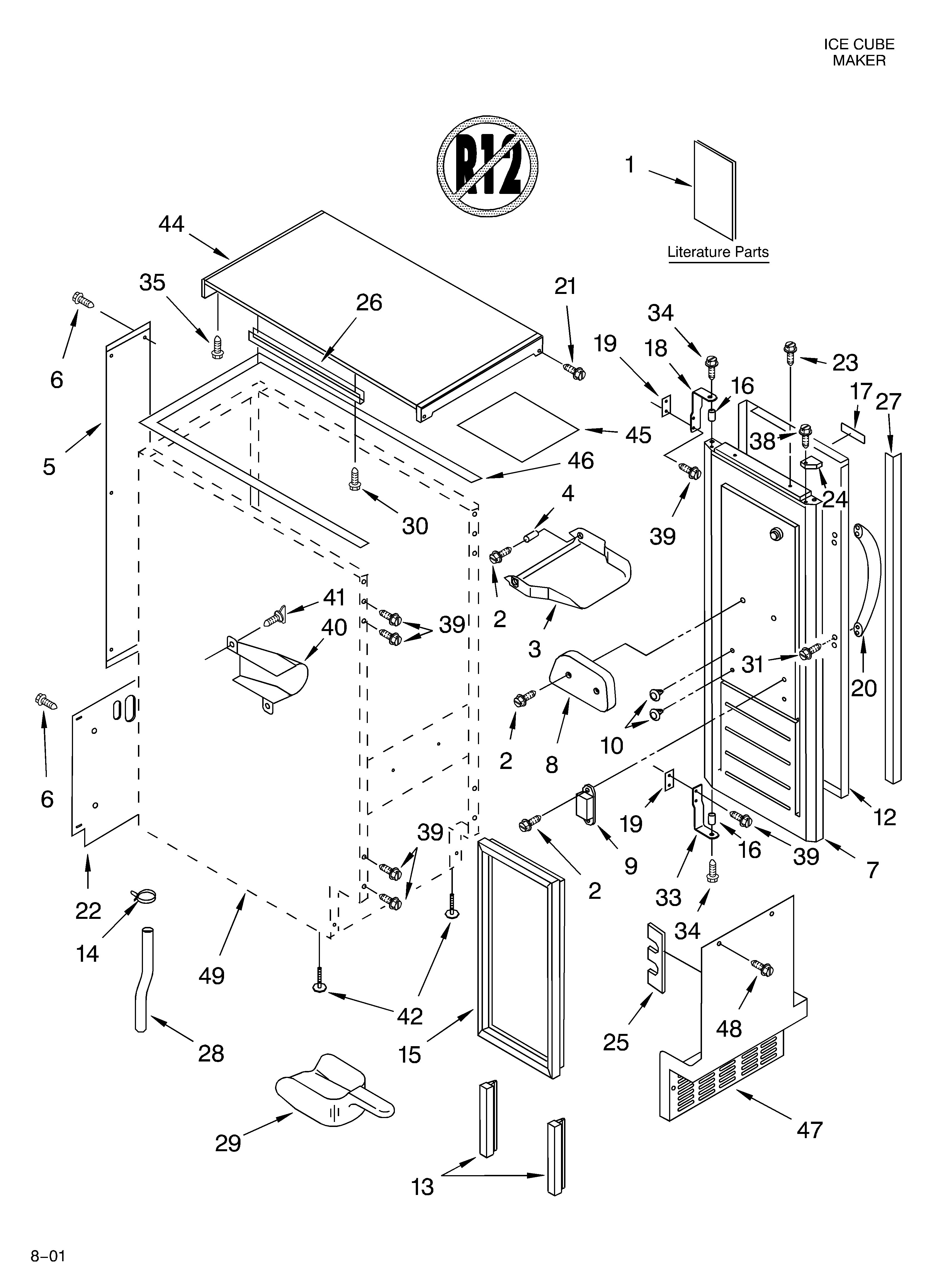 Cabinet liner and door/literature