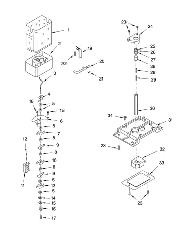 Motor and ice container