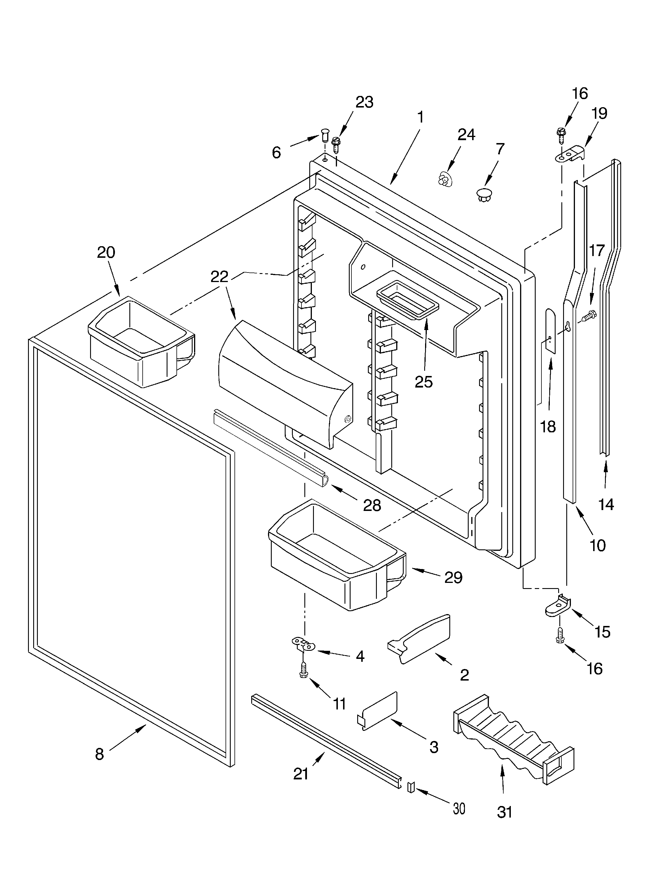 Refrigerator door