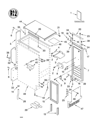 Cabinet liner and door/literature