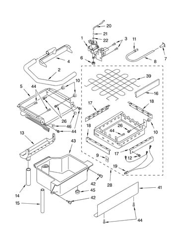 Evaporator, ice cutter grid and water