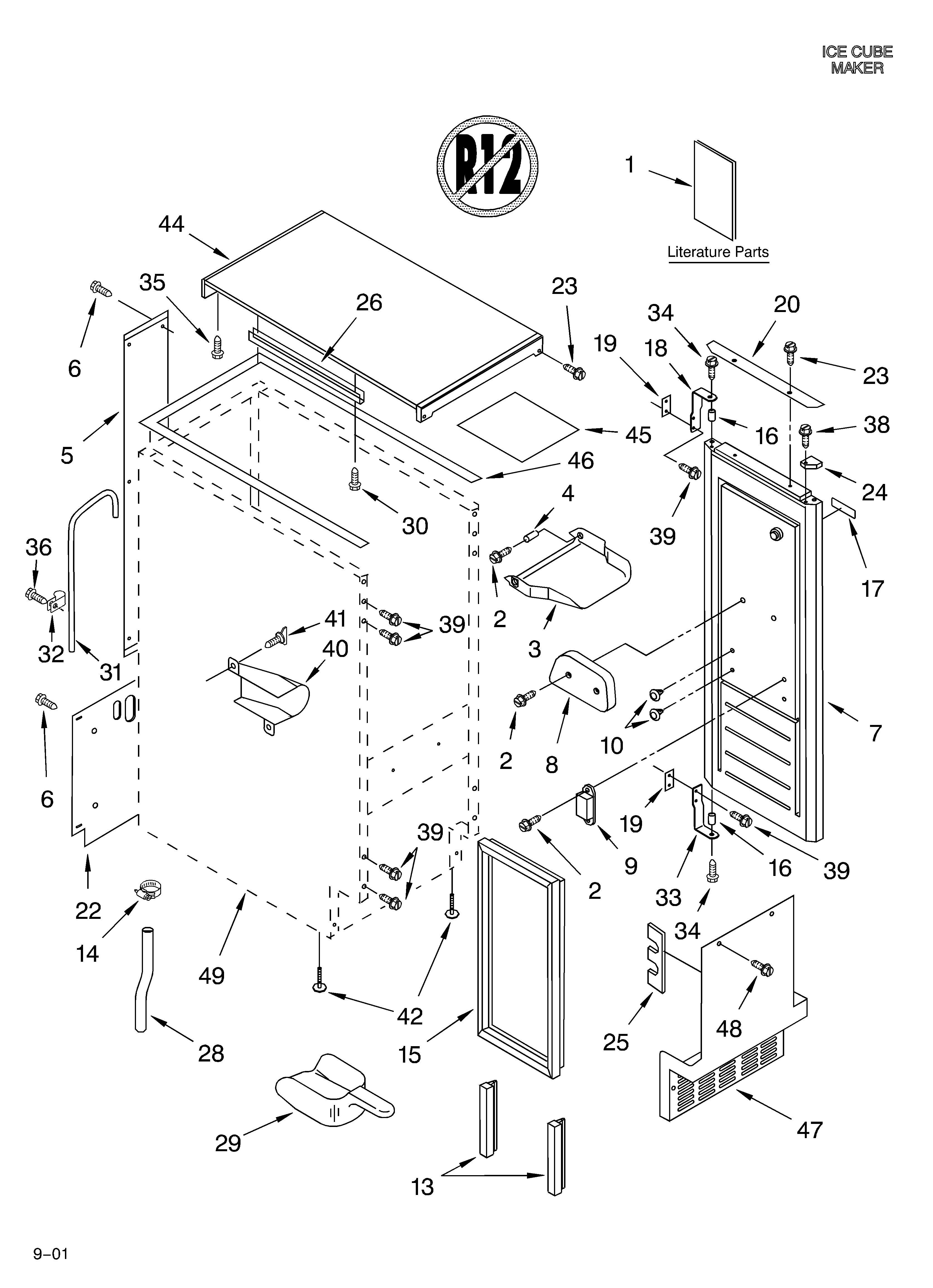 Cabinet liner and door/lit/optional