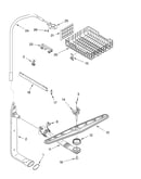 Upper dishrack and water feed