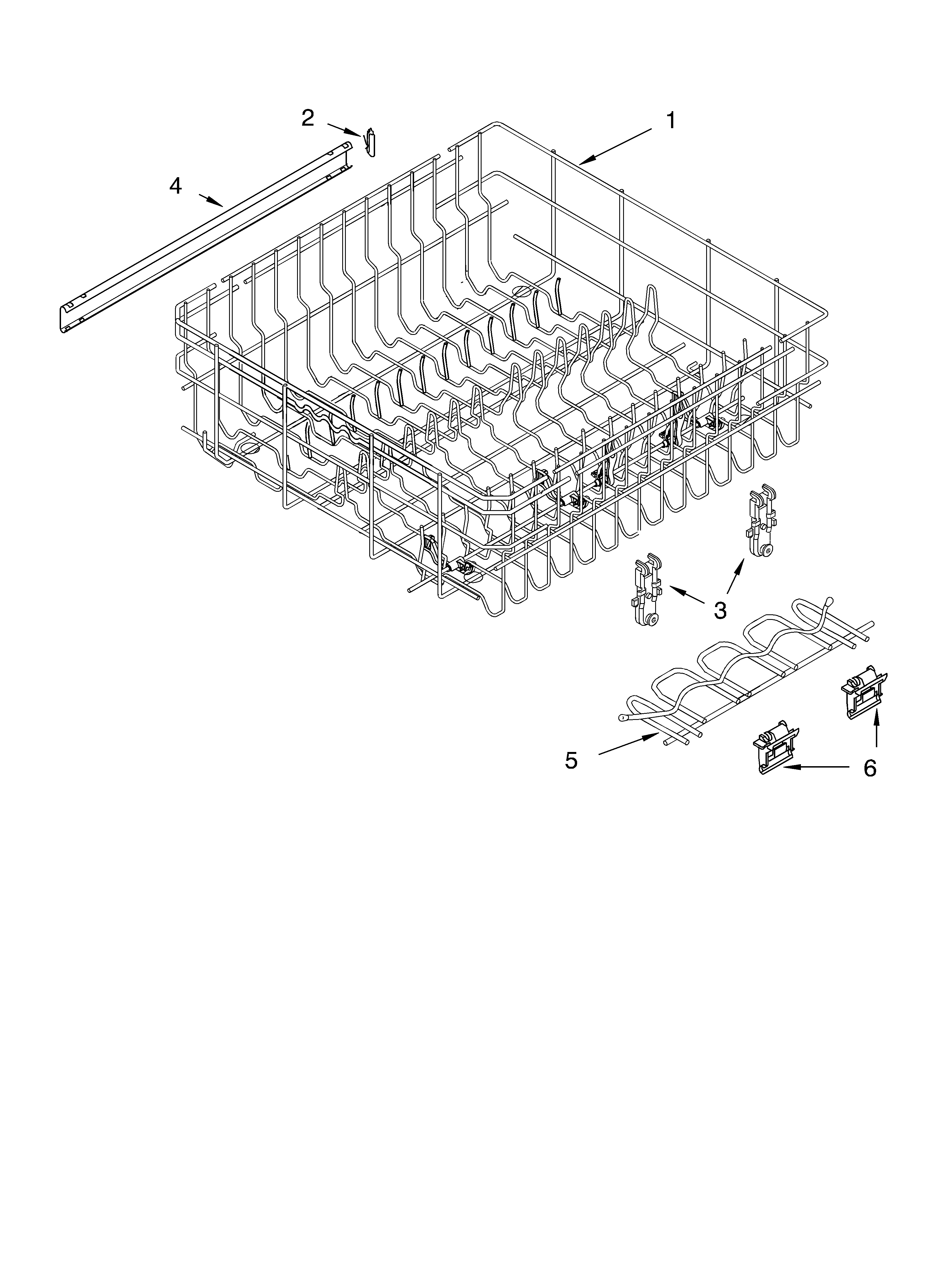 Upper rack and track