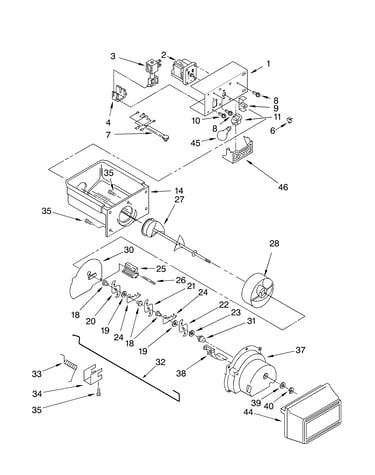 Motor and ice container