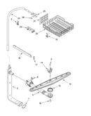 Upper dishrack and water feed